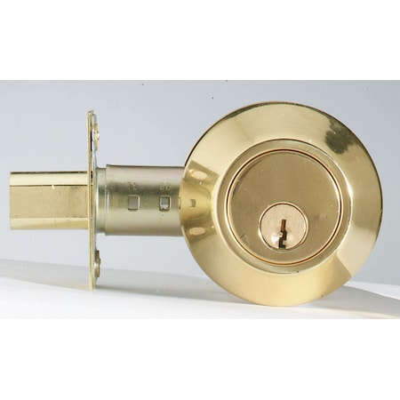 Home Plus Home Plus Polished Brass Brass Single Cylinder Deadbolt LA2130
